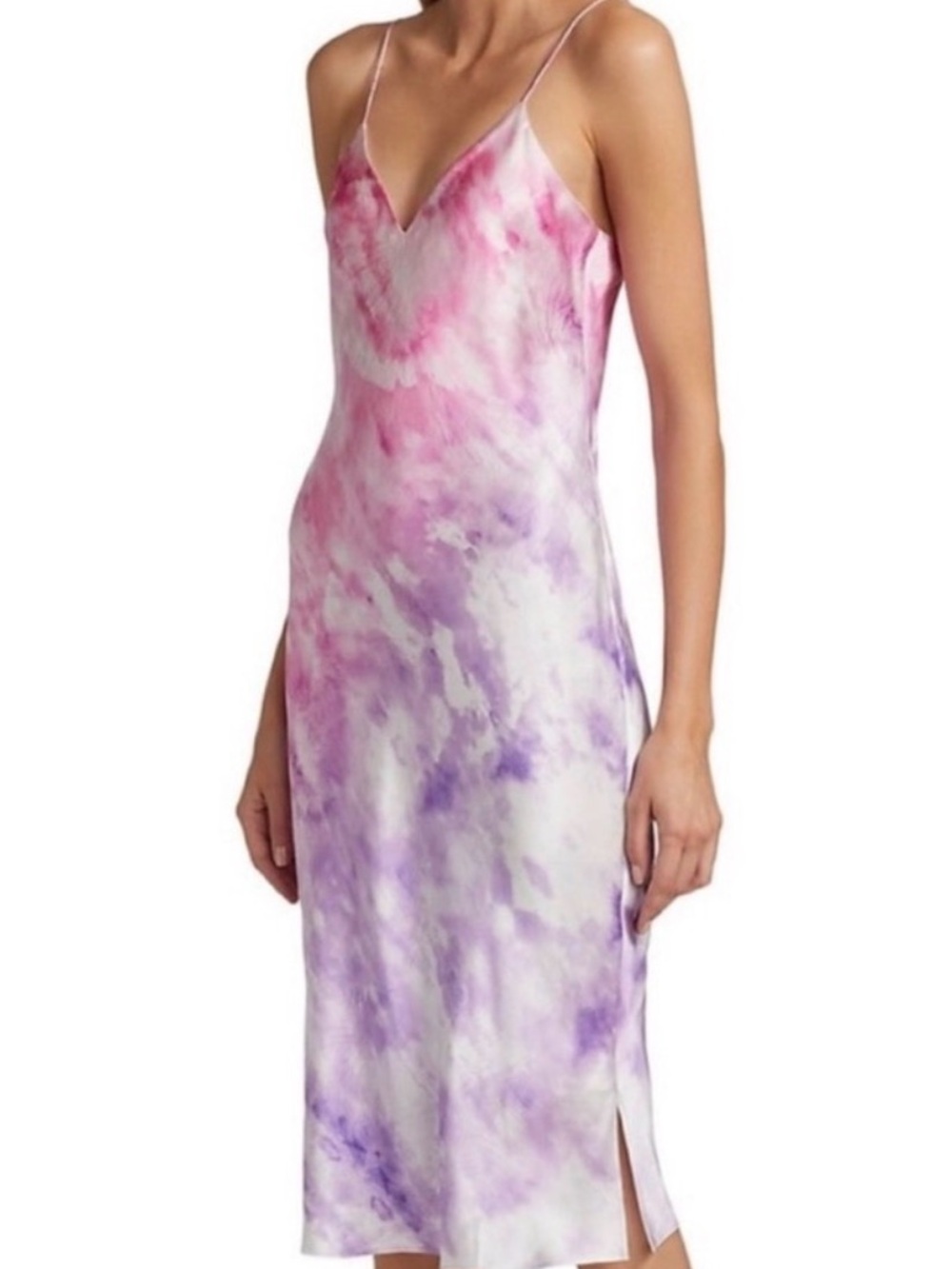 Cami NYC Pink & Purple Tie-Dye Slip Midi